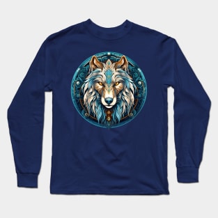 Winter Wolf Spirit - Wolf Head Long Sleeve T-Shirt